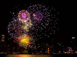 Navy Pier Fireworks Show during private sailing charter in Chicago